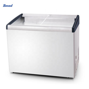 Smad 208l 248l Curved Glass Sliding Door Display Chest <b>Freezer</b> Showcase Ddh-246xu(y) Curved Glass Door Chest <b>Freezer</b> - Product Image 5