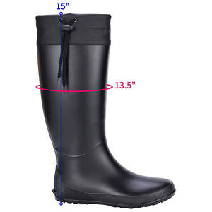 Bayan Packable anti piercing su geçirmez uzun boylu yağmur çizmeleri Ultra hafif düz Wellies güvenlik yağmur çizmeleri yağmur çizmeleri - Product Image 4