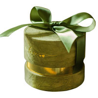 Nouvelle boîte à cadeaux et à bonbons ronde en tissu velours, simple et élégante, personnalisable