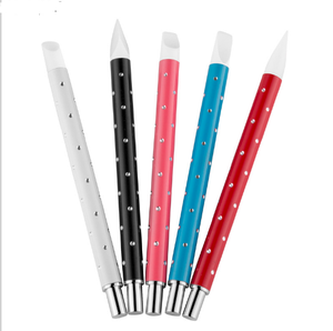 Pinceau en silicone coloré avec manche métallique pour nail art, outil d'impression, éponge et pinceau en silicone pour la création de motifs ombrés en gel pour manucure - Product Image 4