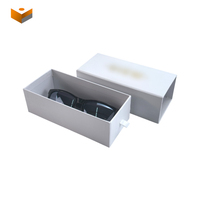 Boîte d'emballage avec tiroir en papier de couleur noire et blanche personnalisée boîtes de lunettes de soleil de luxe emballage complet et sacs
