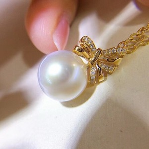 Wenchi Zhuji <b>925</b> <b>Sterling</b> <b>Silver</b> Pendant with Australian White Natural Pearl 11-12mm Strong Light <b>China</b> <b>Wholesale</b> Product - Product Image 4