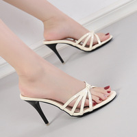 Sandales à talons de luxe pour femmes, tendance estivale, à bout ouvert et pointu, rehaussantes, style mules