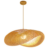 Fait à la main moderne traditionnel rotin bambou abat-jour poisson pendentif lumière Restaurant salon lustres pendentif lumières