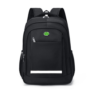 Student Backpack 18 In Black Reflective Strip Unisex School Education Lightweight Travel Backpack - Product Image 1