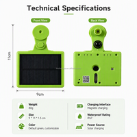 Rastreador GPS Digital para Ganado, Etiqueta de Oreja con Energía Solar, Dispositivo GPS LORA para Ganado Vacuno, Ovejas y Cabras