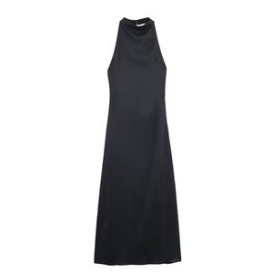 Vestido Largo Informal con Cuello Halter, Nuevo Estilo de Primavera y Otoño, Retro, Sexy, Sin Mangas, Elegante, para Mujer - Product Image 2