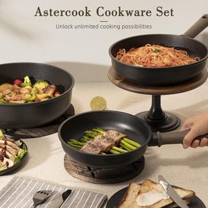 Juego <span class=keywords><strong>de</strong></span> Ollas y <span class=keywords><strong>Sartenes</strong></span> Antiadherentes Astercook, Utensilios <span class=keywords><strong>de</strong></span> Cocina <span class=keywords><strong>de</strong></span> <span class=keywords><strong>Titanio</strong></span> Saludables y No Tóxicos, Aptos para Inducción, Libres <span class=keywords><strong>de</strong></span> PFAS/PTFE/PFOA/PFOS - Product Image 2