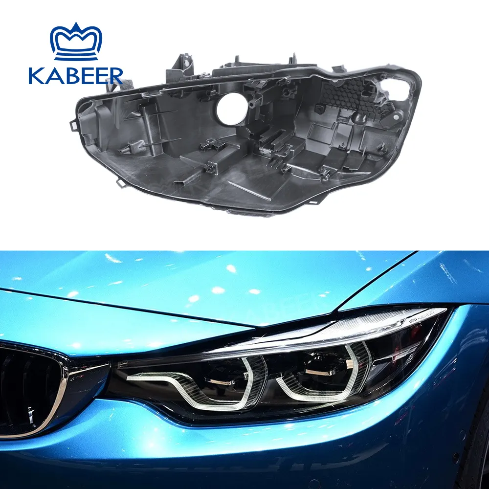 รถโปร่งใสยานยนต์ไฟหน้าเชลล์แก้วสำหรับ BMW M4 4 Series F32 F33 F36 2016 2017 2018 LED Facelift