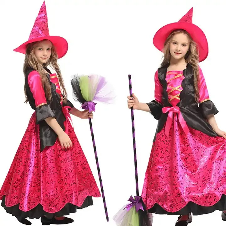 Costume di Halloween bella strega per ragazze con accessori inclusi