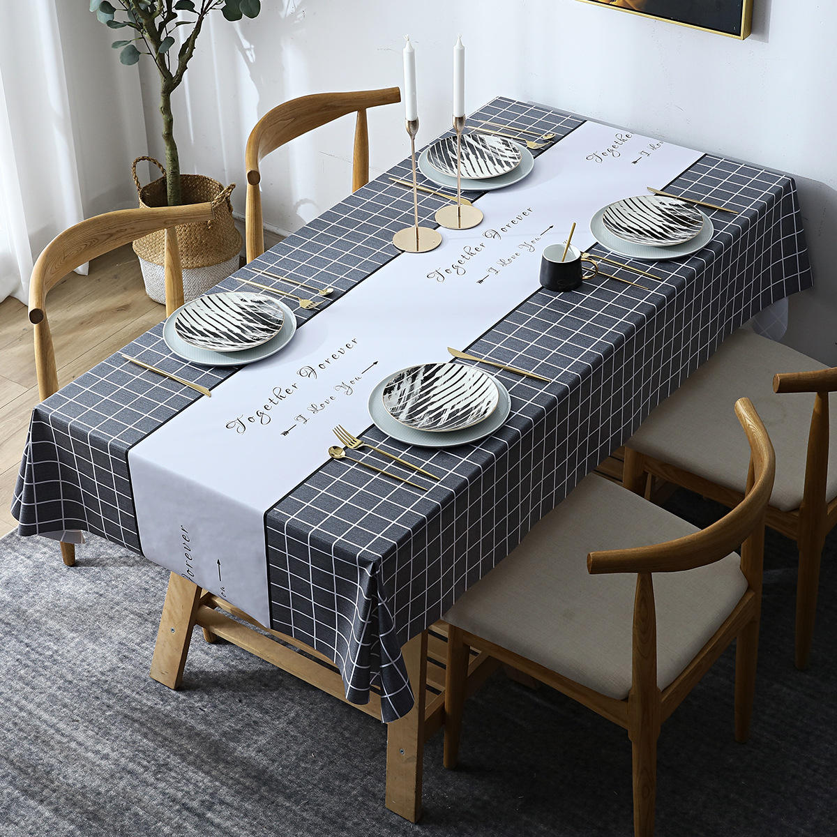 ลายตารางหมากรุกแบบนอร์ดิก - สีดำ