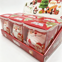 Figurine de Père Noël en plastique rouge et blanc, jouet sensoriel décoratif pour enfants de 2 à 4 ans