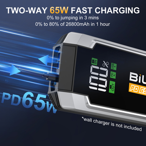 เครื่องช่วยสตาร์ทมอเตอร์ไซค์อเนกประสงค์ขั้นสูง พร้อมแบตเตอรี่ 26800mAh กระแสไฟสูงสุด 6000A ใช้งานได้กับรถหลากหลายรุ่น รองรับการชาร์จแบบสองทิศทาง PD65W - Product Image 3