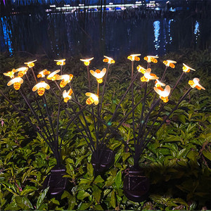 Nhà Máy bán hàng trực tiếp ngoài trời RGB/ấm trắng hàng rào Patio Pathway Bee Ong Mật 6 8 10 LED năng lượng mặt trời pentagram LED bóng đèn - Product Image 4