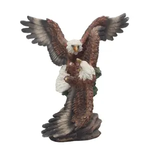 Custom Hars Ebros Vleugels Van Glory Bald Eagle Standbeeld Wildlife Eagle Figurine Met Base Dier Vogel Glory Amerikaanse Embleem Vrijheid