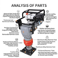 Compacteur vibrant industriel haute fréquence puissant pour fossés et espaces confinés, certifié CE/EPA