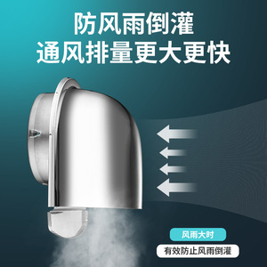 Tapa de escape en forma de U de acero inoxidable de 100 mm y 150 mm, cubierta de ventilación a prueba de viento para conducto de humos y salida de ventilador - Product Image 4