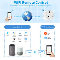 Prise intelligente Wifi 20A avec matériau ABS 3.0 Zigbee, prise britannique, source d'alimentation électrique, commande vocale à distance via téléphone mobile
