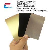 Gebürstete Goldene Blanko Individualisierbare 213 216 NFC Visitenkarte Metall Hybrid Metall NFC Karte mit Verstecktem Chip