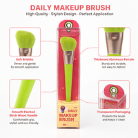 Pinceau de maquillage haut de gamme avec fibres ultra-fines, virole en aluminium épaissie, manche en bois de bouleau peint lisse, finition peinte en 7 couches
