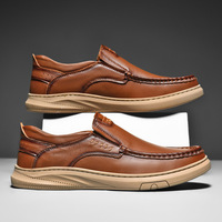 Chaussures décontractées pour hommes de haute qualité, populaires, souples, polyvalentes, en cuir véritable, mocassins, chaussures de bureau formelles pour hommes