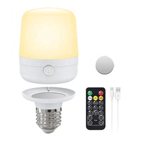 Lampe murale sans fil RGB Lampe de table rechargeable Ampoule LED d'urgence Base E27 Interrupteur de télécommande Design coloré pour une utilisation au bureau