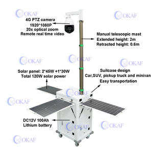 Rimorchio di Sicurezza Leggero e Portatile con Telecamera e Palo Telescopico, Alimentato a Energia Solare, per Sorveglianza in Cantiere e Sitazioni di Emergenza - Product Image 5