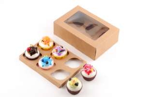 Giấy <span class=keywords><strong>Cupcakes</strong></span> hộp và bao bì mini trong suốt 6 cupcake hộp với cửa sổ cho bánh ngọt và cốc bánh <span class=keywords><strong>cupcakes</strong></span> hộp - Product Image 2