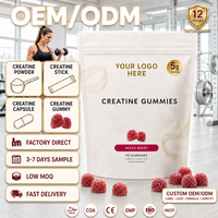 Fabricant de gommes à la créatine sans sucre OEM, étiquette privée, étiquette propre, complément nutritionnel sportif, formule personnalisée, HALAL, usine