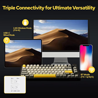 Teclado Mecánico Tri-Modo AJAZZ AK820 PRO 75% 81 Teclas con Pantalla TFT, Gasket, Hot-Swappable, PBT, RGB y Perilla Metálica