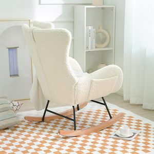 Sillón Mecedora Moderno <span class=keywords><strong>de</strong></span> Tela para <span class=keywords><strong>Lactancia</strong></span>, Sillón Reclinable <span class=keywords><strong>de</strong></span> Descanso con Color Personalizado - Product Image 5