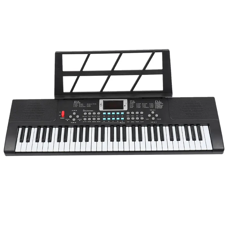 HUASHENG 61 claviers de Piano électrique, Instrument de musique éducatif pour bébé, jouets d'orgue électrique avec autocollants
