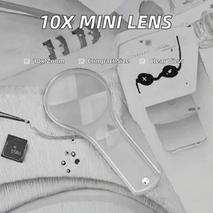 Loupe de poche optique <span class=keywords><strong>Obest</strong></span> MG88073-1, 10x, en PMMA transparent, 50 mm, directement de l'usine, jouet éducatif pour la lecture - Product Image 2