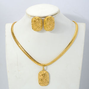 Parures de bijoux en laiton plaqué or 18 carats de luxe brésilien pour femmes - Mariage, fiançailles, anniversaire, tendance, nouvelle arrivée - Product Image 3