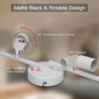 Plafonnier LED moderne 4 directions, style européen, projecteur à angle réglable, alimenté par batterie, forme personnalisée, base en fer, RoHS CE