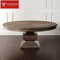 Table à manger circulaire américaine antique en bois massif pour six personnes, grande unité de 1,35 mètre, pouvant accueillir huit personnes, personnalisable