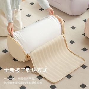 Cylindrical Cotton Quilt <b>Compression</b> <b>Bag</b> Round Household Bedding Storage Organizer Bedroom Use - Product Image 2