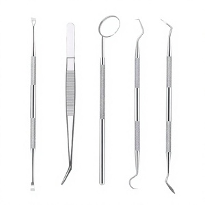 Kit d'examen dentaire chirurgical Grip, en acier inoxydable de qualité chirurgicale, manuel, usage professionnel, poignée ergonomique moletée, certifié CE - Product Image 5
