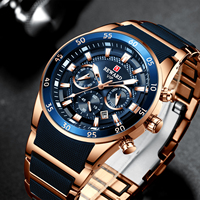 Penjualan terlaris jam tangan Chronograph bisnis RD81011M untuk pria jam tangan kuarsa silikon olahraga 30m tahan air casing Aloi Analog