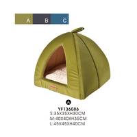 Lit-caverne pour animaux de compagnie en peluche de qualité supérieure, vente en gros, nid douillet et confortable pour chiens et chats, maison pour animaux de compagnie ronde et couverte