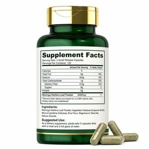 Cápsulas de Moringa en Polvo, Superalimento Verde, con Mezcla Patentada, Apoya la Digestión, la Inmunidad y el Control de Energía, Botellas Personalizables - Product Image 4