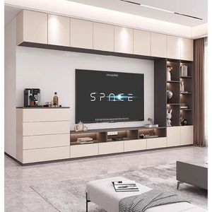 Meuble TV mural élégant RTA avec bar à café intégré – Économisez 900 USD sur les frais de main-d'œuvre, pas de <span class=keywords><strong>menuisier</strong></span> nécessaire, finition Homag allemande - Product Image 2