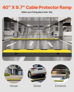 Paquete de 3 Protectores de <span class=keywords><strong>Cables</strong></span> <span class=keywords><strong>para</strong></span> Entrada de Vehículos, 2 Canales, Capacidad de 11000 lb por Eje, Rampa Protectora de <span class=keywords><strong>Cables</strong></span>, Reductor de Velocidad - Product Image 2