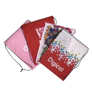 Custom Cheap 210D Nylon Polyester Waterproof Small Sport <b>Backpack</b> Reusable Drawstring Promotional Sportpacks - Product Image 1