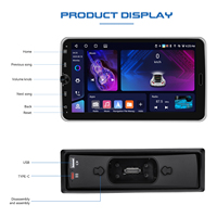 Podofo 10.1 "rotatif 4 + 64G 1 Din Android autoradio stéréo Carplay voiture stéréo Android Auto GPS WiFi BT FM RDS OEM/ODM usine