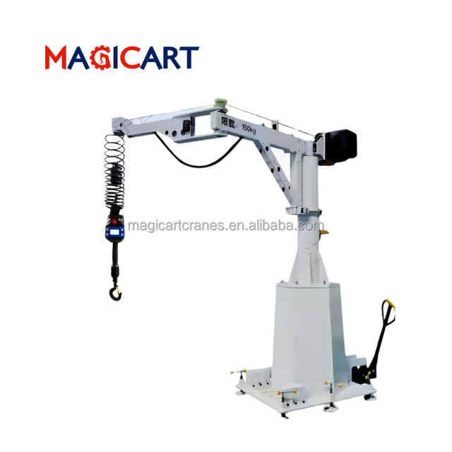 Reliable Folding Arm Articulating Jib Crane Zero Gravity Hoists Smooth Lifting Mobile Folding Jib Crane for Industrial Use
