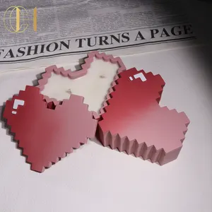 सी एंड एच हॉट बिक्री अद्वितीय सीमेंट मोमबत्ती जार के साथ उपहार के लिए सीमेंट ढक्कन हृदय आकार मोमबत्ती जार
