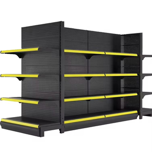 Scaffalature per Gondola del supermercato nero espositore leggero in acciaio e metallo per uso in negozio - Product Image 2
