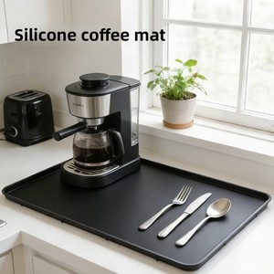 Cross-border Best-selling Nordic Style square Coffee <b>Mat</b> Silicone <b>bar</b> Table Pad Non-slip Heat-resistant Draining Features Pad - Product Image 1