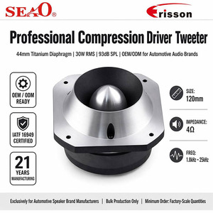 Tweeter <span class=keywords><strong>à</strong></span> compression avec diaphragme en titane de 44 mm, 4 ohms, 93 dB, OEM ODM pour les marques audio automobiles - Product Image 1